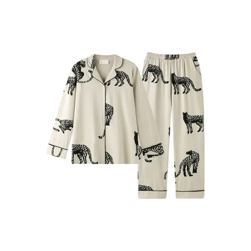 MEONSILL Весенний и Осенний комплект пижам для женщин 2 предмета абрикосовый