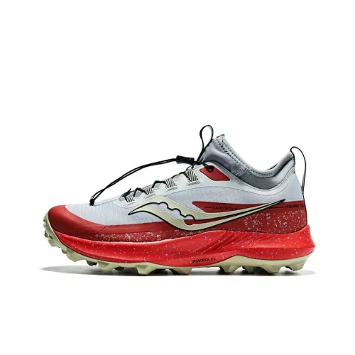 Saucony PEREGRINE 13 ST Peregrine Falcon Беговые кроссовки Низкий Топ Серый Красный Мужской