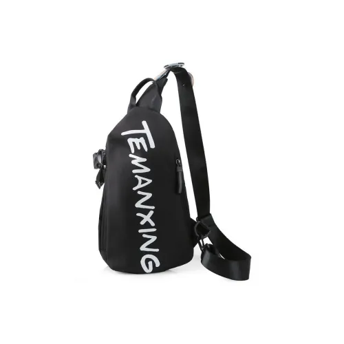 Techson Oxford Sling Bag Small Unisex Black White Техсон Оксфорд Слинг Сумка Маленькая Унисекс Черный Белый