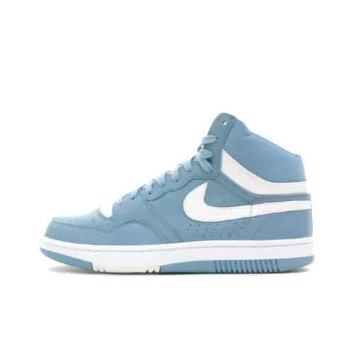 Nike Court Force High Амортизация Износостойкий MID Топ Скейтборд Кроссовки Унисекс Белый Синий