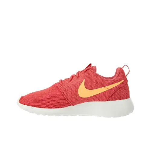 Nike Roshe One Амортизация Износостойкий Низкий Топ Беговые кроссовки Женские Красный Желтый