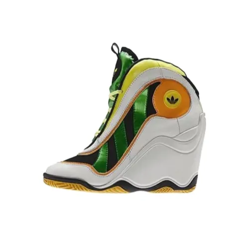 Adidas Originals JS Crazy 97 Wedge Амортизация Износостойкий Высокий Топ Повседневная Обувь Женская Желтая Зеленая Белая