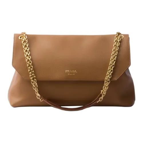 PRADA Dou Мягкая кожа Сумка Сумка через плечо Экстра-большая Женская CAMEL