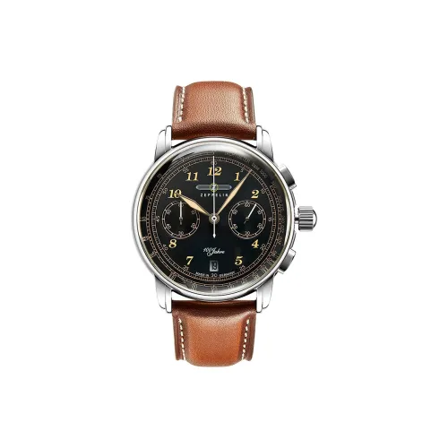 ZEPPELIN Hundred Years Collection Кварцевый механизм Мужские часы Циферблат Черный Корпус из нержавеющей стали