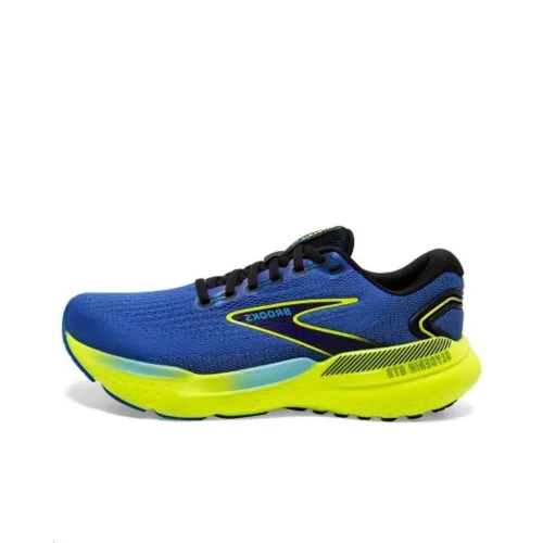 Brooks Glycerin GTS Slip-resistant Low Top Беговые кроссовки Мужские Синий Желтый
