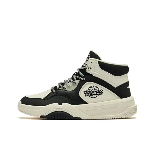 Erke Domination Qingtian Амортизация Высокие Кроссовки для скейтбординга Мужские Айвори Белый Глубокий Черный