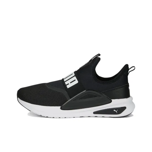 PUMA Softride Slip-Resistant Abrasion-Resistant Lightweight Low-Top Running Shoes Men's Black White