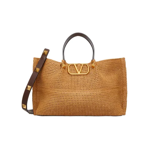 Valentino Рафия Сумка через плечо Сумка среднего размера Женская Цвет печенья и шоколад