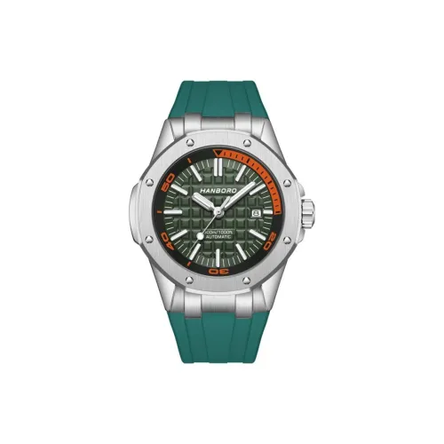HANBORO Diving Collection Автоматический Механический Механизм Часы Мужские Белый Циферблат HBR919 BGG