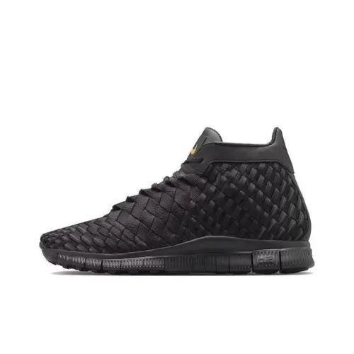 nike Free Inneva Ткани вязаные MID Амортизация Износостойкий MID Топ Повседневная обувь Унисекс Черный