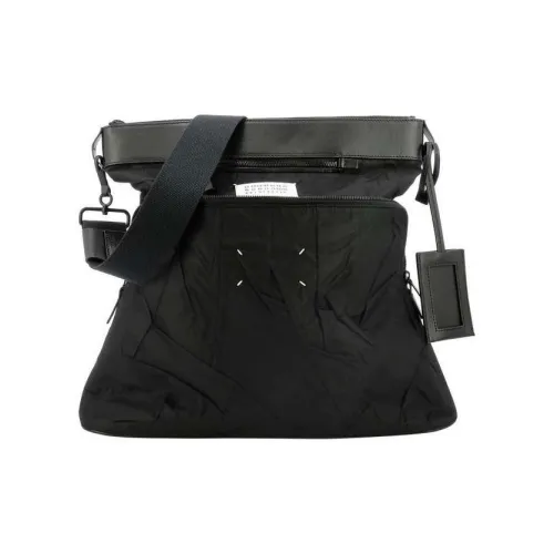 Maison Margiela Нейлоновая сумка через плечо с вставками из кожи унисекс черная