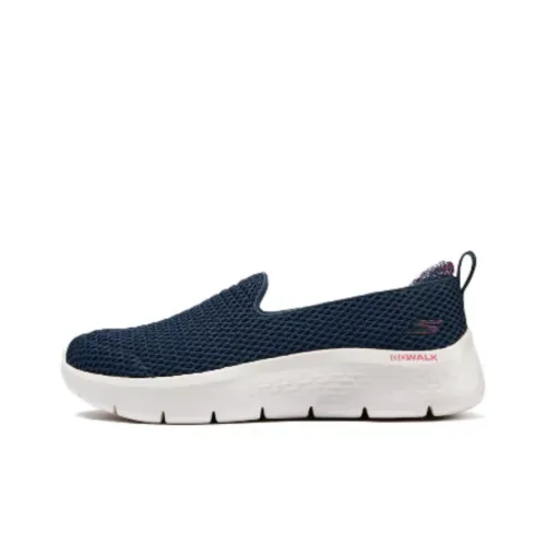 Skechers Амортизация Износостойкий Низкий Топ Casual Женский Морской Синий Розовый