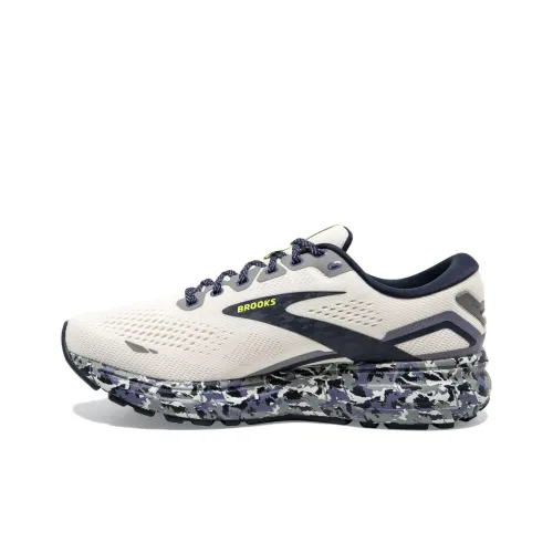 Brooks Ghost 15 Slip-Resistant Abrasion-Resistant Low-Top Беговые кроссовки Женские Бежево-серо-зеленый