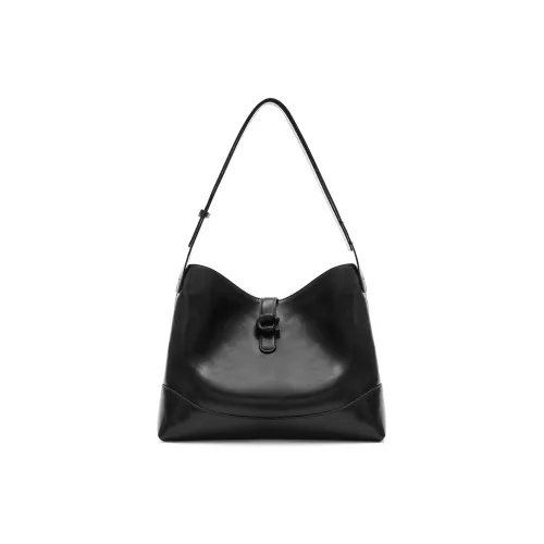 MUVA Microfiber Synthetic Leather Black White Versatile Crossbody Bag Shoulder Bag Women's