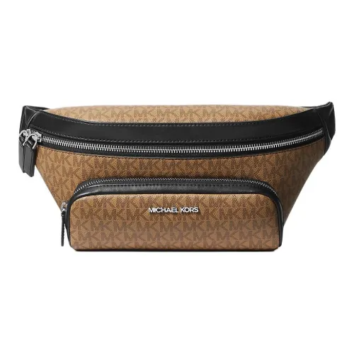 MICHAEL KORS MK Cooper Покрытый холст Бананка Мужской Конопля Коричневый