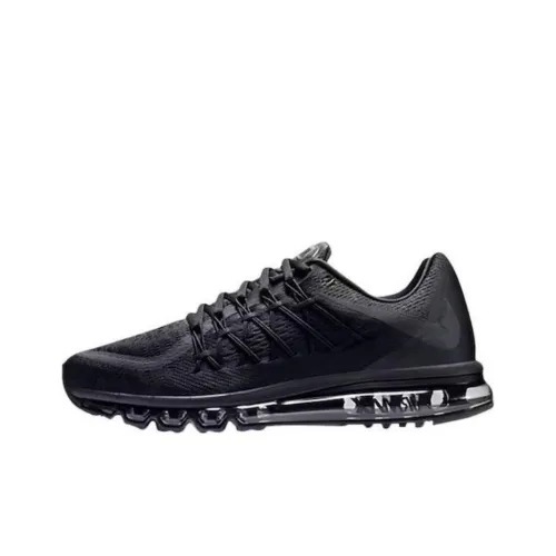 Nike Air Max 2015 Амортизация Износостойкие Низкие Кроссовки для Бега Унисекс Черные