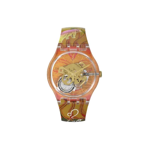 SWATCH X YOU CANVAS ZODIAC Collection Кварцевый механизм Унисекс Часы 41 мм Коричневый циферблат