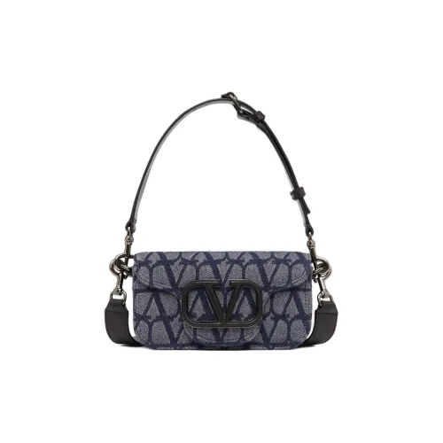 Valentino Locò Жаккард С кожаными вставками Портативная Сумка через плечо Сумка через плечо Мини Мужская Деним и Черный