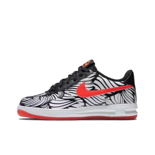 Nike Lunar Force 1 Амортизация Износостойкие Низкие Кроссовки для Скейтбординга Женские Красный Белый Черный