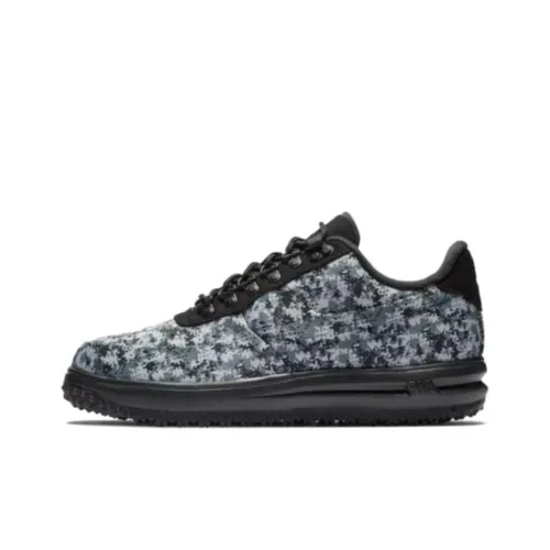 Nike Lunar Force 1 Duckboot Low Амортизация Износостойкий Низкий Топ Скейтборд Кроссовки Унисекс Черный