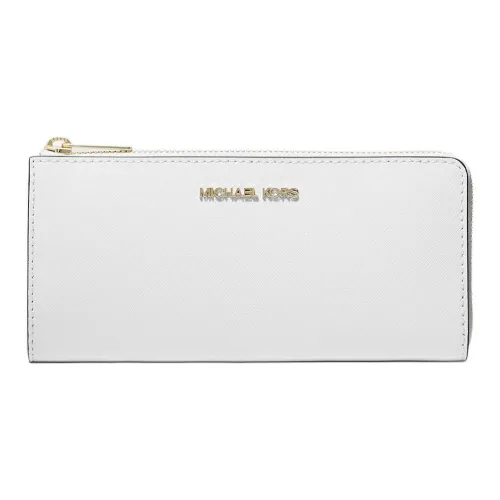 MICHAEL KORS Jet Set Saffiano кожа кошелек большой женский оптический белый