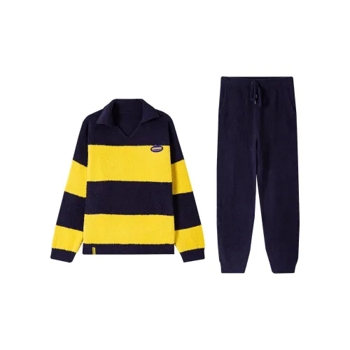 JOCKEY Pajama Set Мужской Желтый Синий Полосы