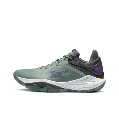 Asics Nova Surge 1 Low Устойчивый к истиранию Дышащий Низкий Топ Баскетбольные кроссовки Мужской Серый Фиолетовый