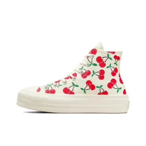 Конверс All Star Lift High Топ Кеды Женские Бежево-красные