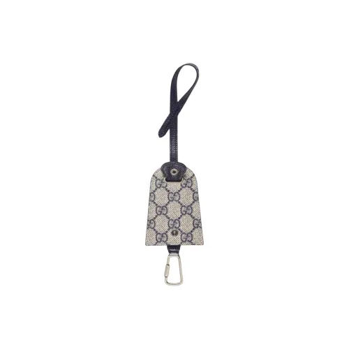 GUCCI Кожа Панельная Холст Key Pouch Маленький Унисекс Бежевый и Синий