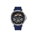 HBR909-Белый корпус, черный циферблат, синий ремешок