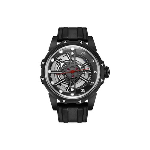 HANBORO Автоматический Механический Механизм Часы Мужские Черный Циферблат HBR8857 HH