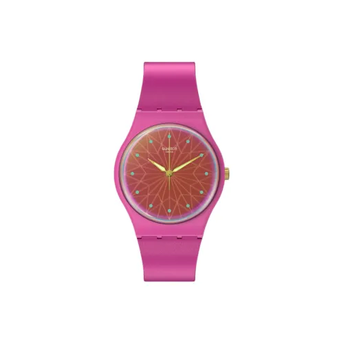 SWATCH Праздничная коллекция кварцевый механизм унисекс часы 34 мм красный циферблат биоразлагаемый материал корпус часов силиконовый ремешок