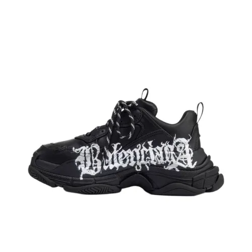 Balenciaga Triple S Low Топ Толстоподошвенные кроссовки Женские Черный