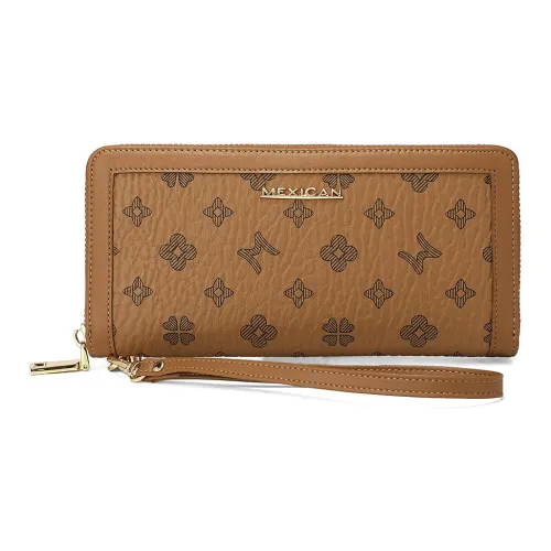 MEXICAN Поливинилхлорид (PVC) Синтетический Кошелек Держатель для карт Кошелек для монет Клатч Стандартный Женский Коричневый