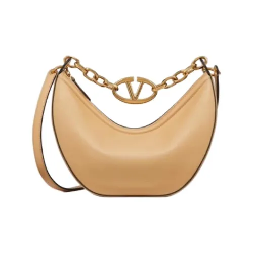 Valentino Vlogo Moon Мягкая кожа Портативная сумка через плечо сумка на плечо Женская цвет капучино