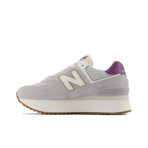 New Balance NB 574 Low Топ Повседневные Беговые Кроссовки Женские Серый Фиолетовый