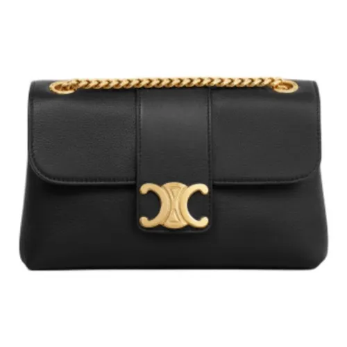 CELINE Teen Victoire Коровья кожа Сумка через плечо Сумка на плечо Женская Черная