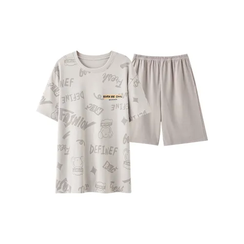 THREEGUN Sq96020 Light Gray Men's Pajama Sets
