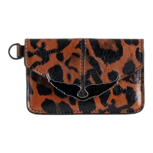 Zadig Voltaire Козья кожа Держатель для карт Женский Коричневый и Черный