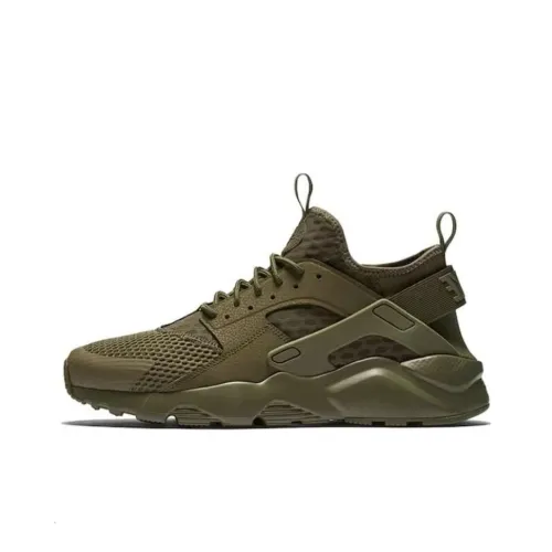 Nike Air Huarache Run Ультра Амортизация Износостойкий MID Топ Беговые кроссовки Унисекс Оливковый