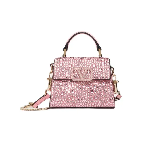 Valentino VSLING Вышивка Сумка через плечо Сумка на плечо Мини Женская Блестящая Розовая Розовая