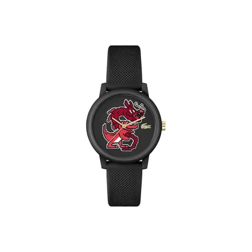 LACOSTE 12,12 Collection Наручные часы Кварцевый механизм Силиконовый ремешок 36 мм Черный циферблат Унисекс 2001378