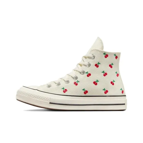 Converse 1970s High Top Canvas Shoes White Red Women's
