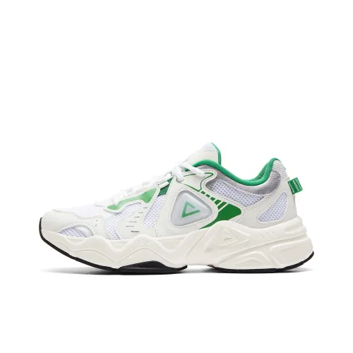 Кроссовки PEAK Taichi P2K с толстой подошвой амортизация отскок устойчивость к истиранию низкий верх кэжуал мужской бежевый белый зеленый