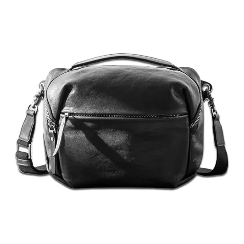 Back Step Коровья кожа Подушка Сумка Портативная Сумка через плечо Унисекс Черная