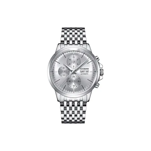 HANBORO Автоматический Механический Механизм Часы Мужские Серебристый Циферблат HBR901 BBG