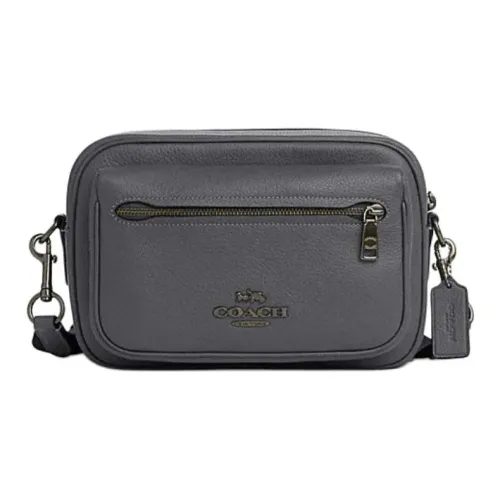 COACH Elias Коровья кожа Camera Сумка Сумка через плечо Средний Мужской Бронза Industrial Серый