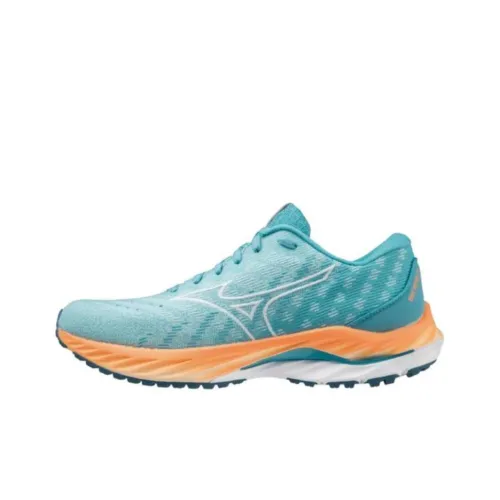 Mizuno Slip-resistant Abrasion-resistant Low Top Casual Running Shoes Women's Aqua Blue Мицубо Противоскользящие Устойчивые к истиранию Низкие Топ Повседневные Беговые Кроссовки Женские Аква Синий