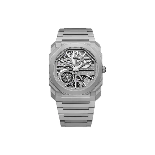 BVLGARI Мужские часы OCTO с ручным заводом, механический, 40 мм * 5,95 мм, с открытым механизмом