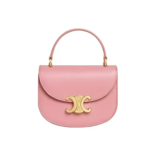 CELINE Besace Clea Корова Кожа Сумка Мини Женская Розовая